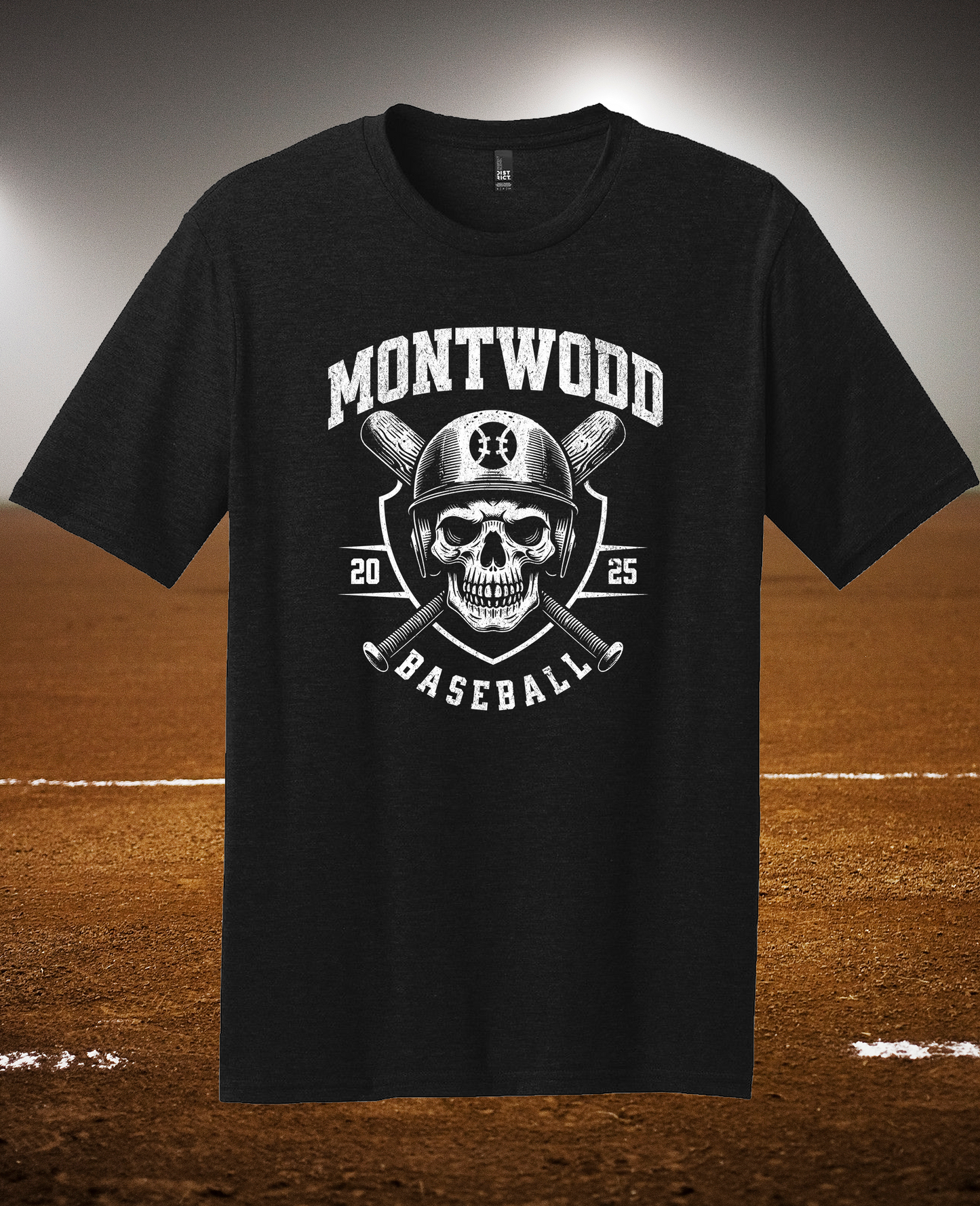 MHS Rams Skull Baseball Tee