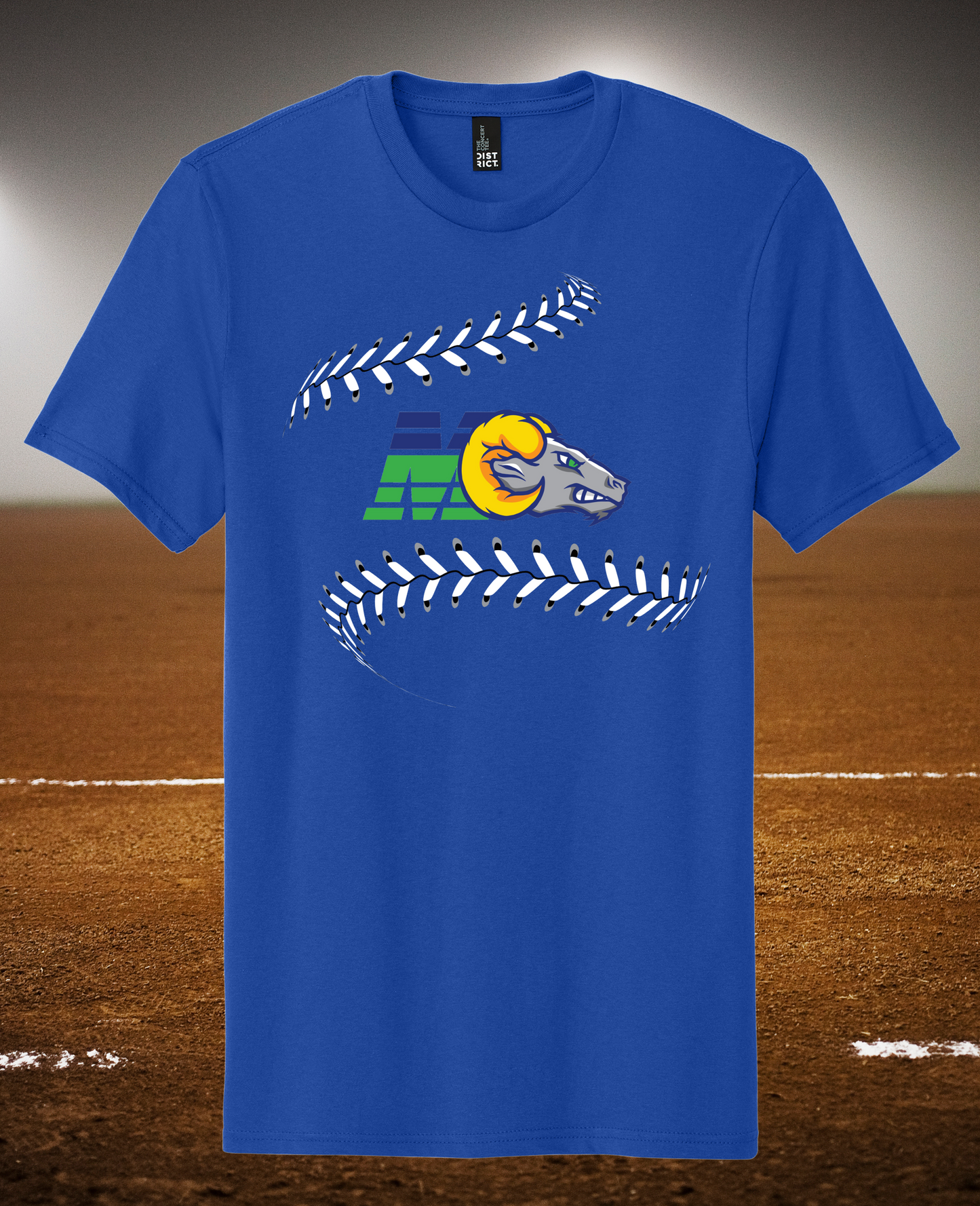 MHS Rams Stitches Baseball Tee