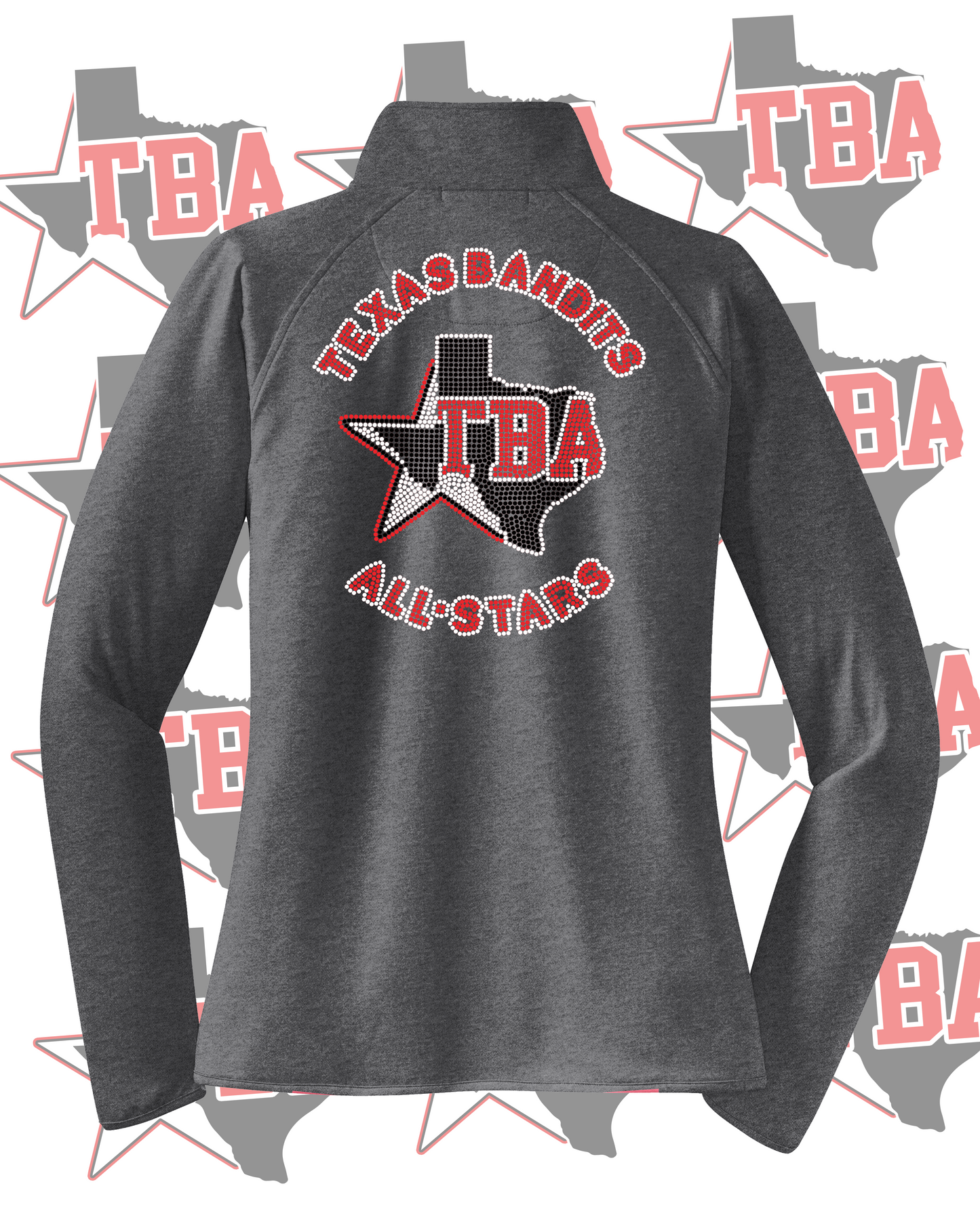 1/4 Zip Womens Rhinestone Pullover