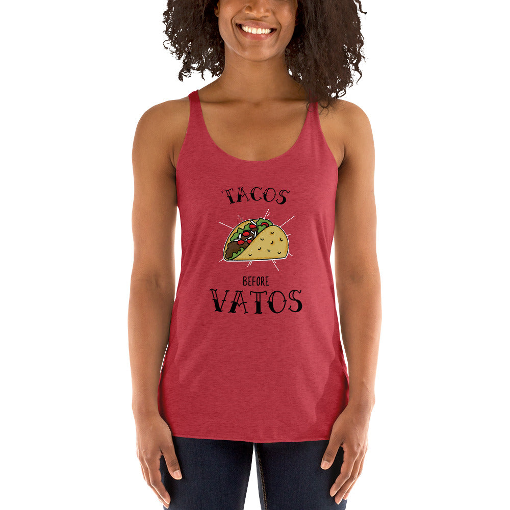 Vatos Before Tacos Racerback Tank