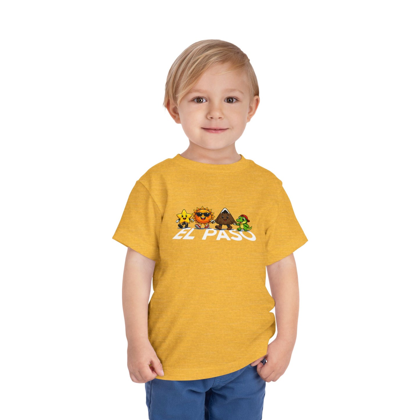 Toddler Tee — Cute Cartoon Star, Sun, Triangle & Frog Characters