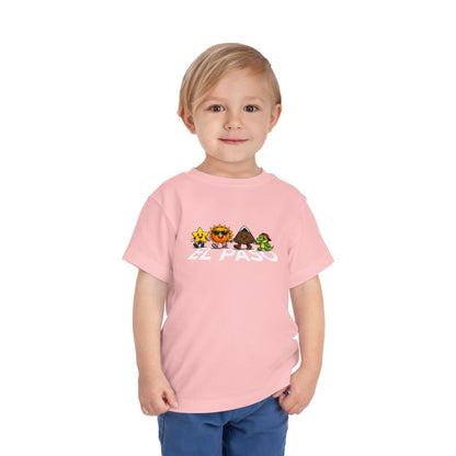 Toddler Tee — Cute Cartoon Star, Sun, Triangle & Frog Characters
