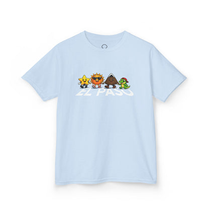 El Paso Icons Kids Tee — Sun City Mountain & Alligator Design