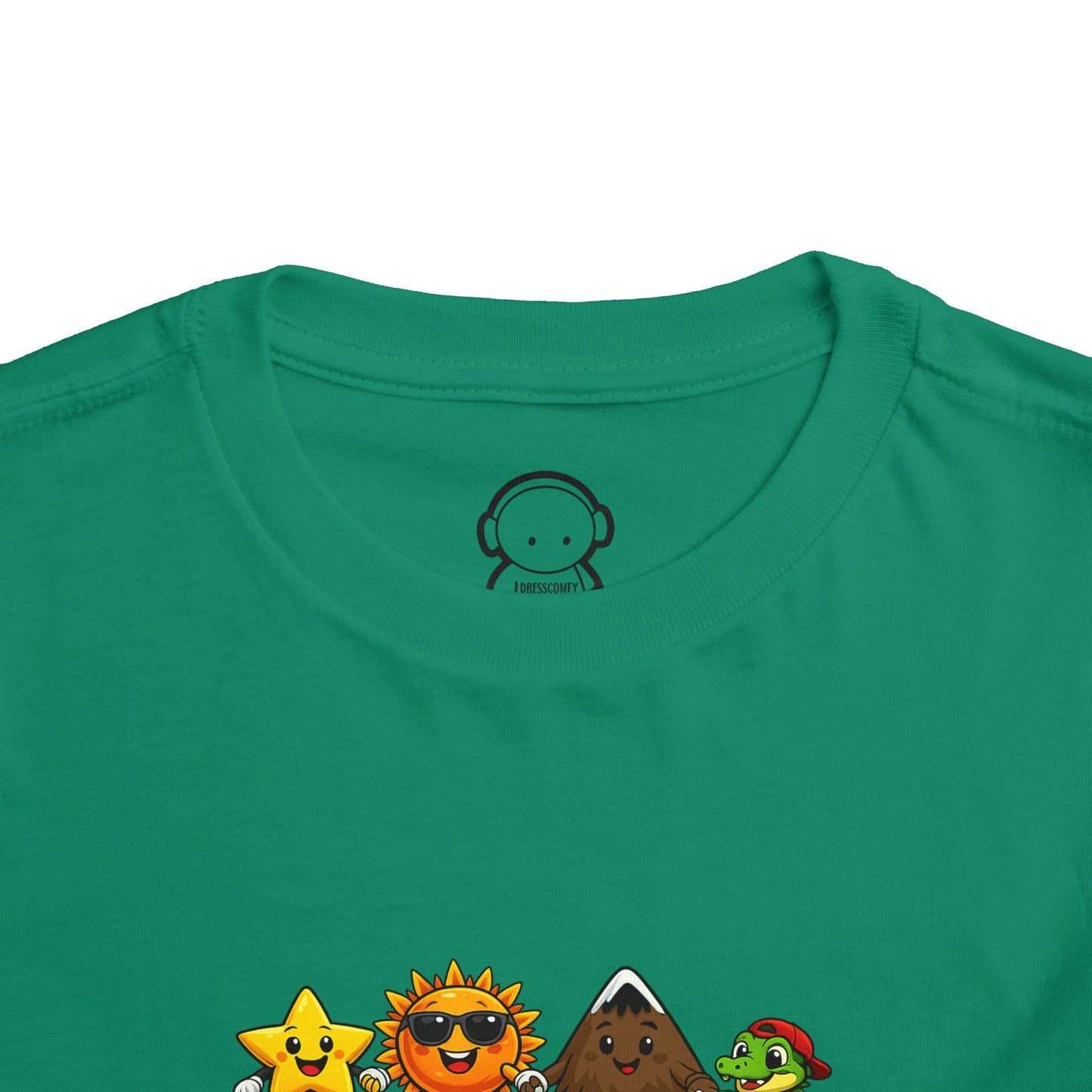 Toddler Tee — Cute Cartoon Star, Sun, Triangle & Frog Characters