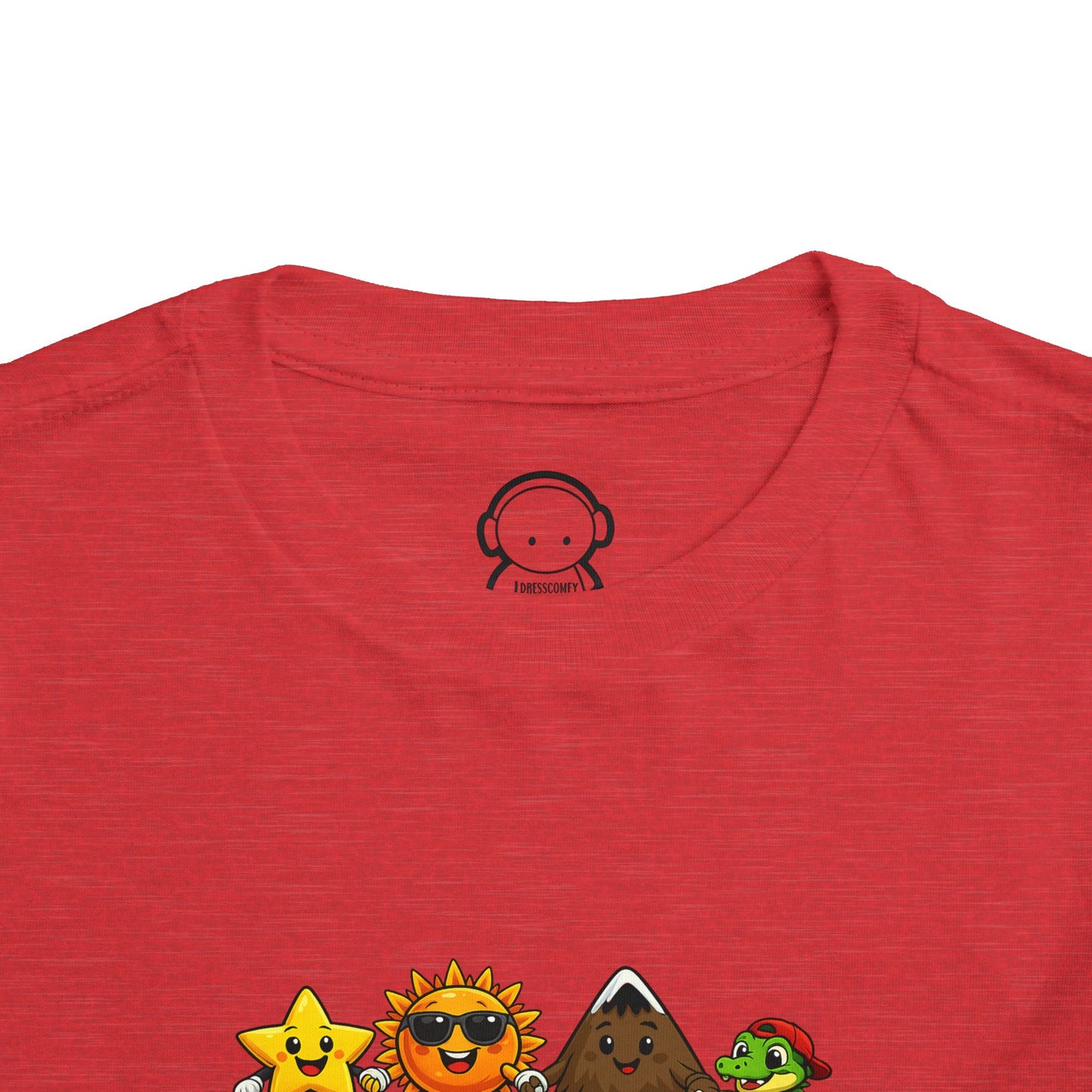 Toddler Tee — Cute Cartoon Star, Sun, Triangle & Frog Characters