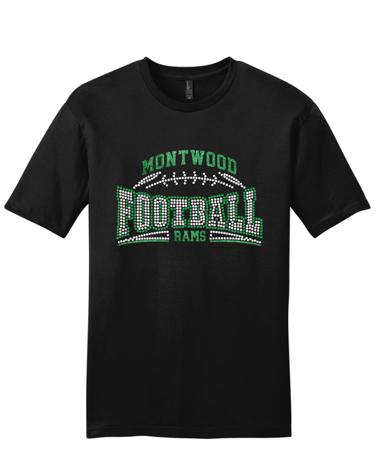 MHS Football laces tee rhinestone